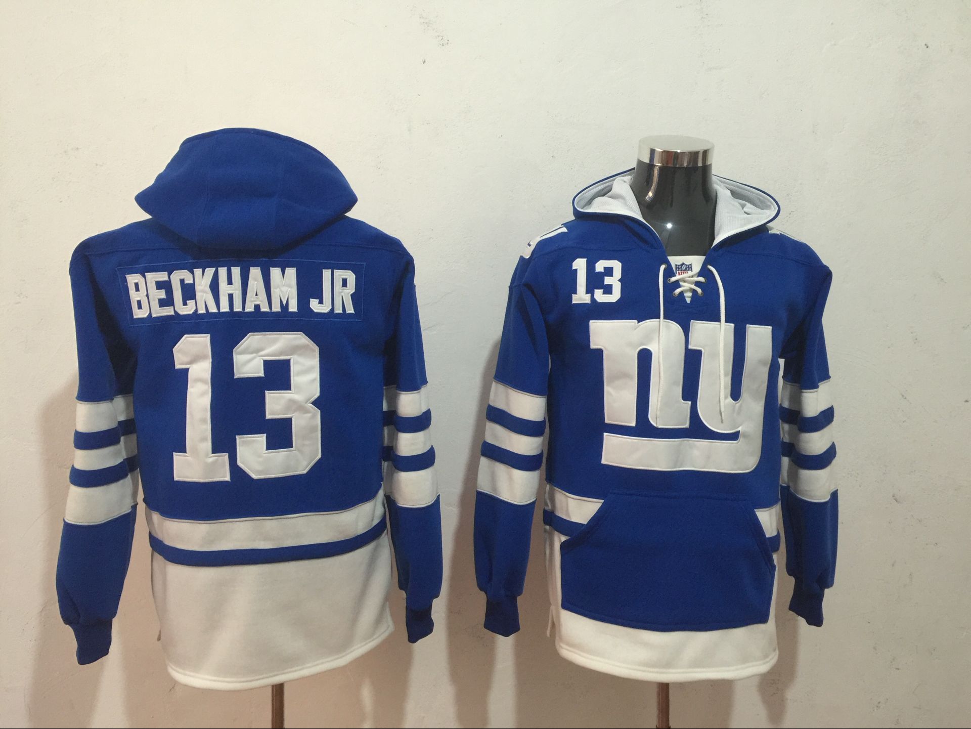 Men NFL Nike New York Giants #13 Beckham Jr blue Sweatshirts